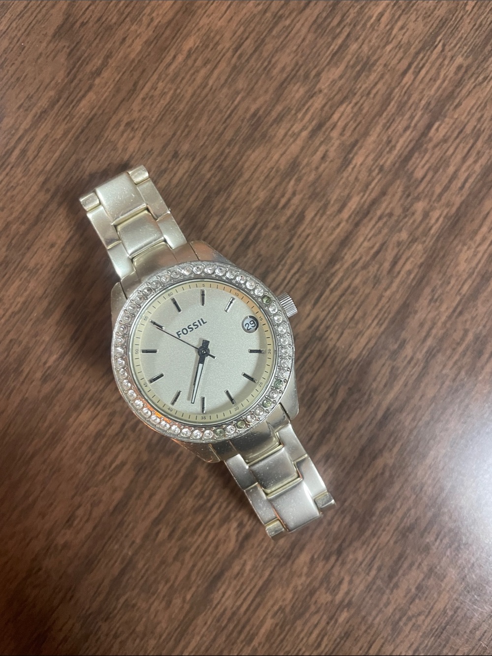 Fossil Women’s Gold Tone Crystal Accent Watch